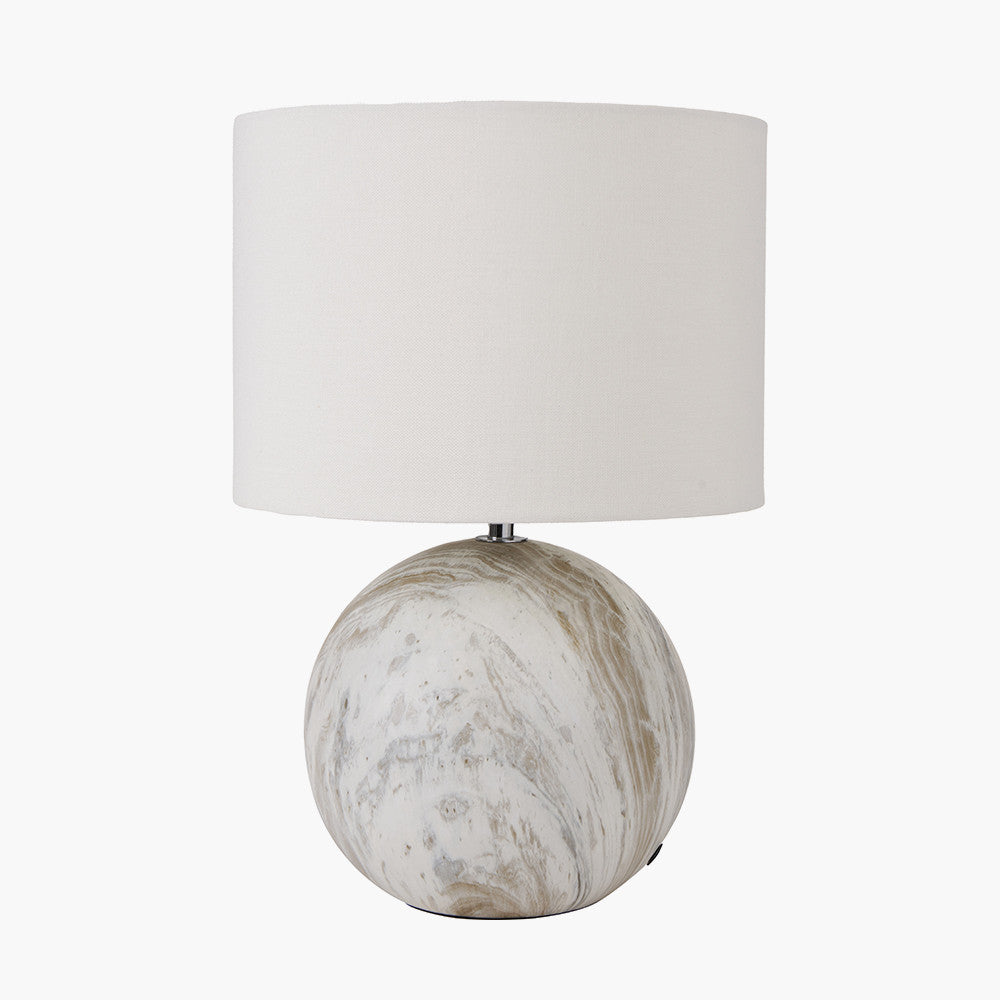 Viejo Grey Stone Effect Ceramic Ball Table Lamp